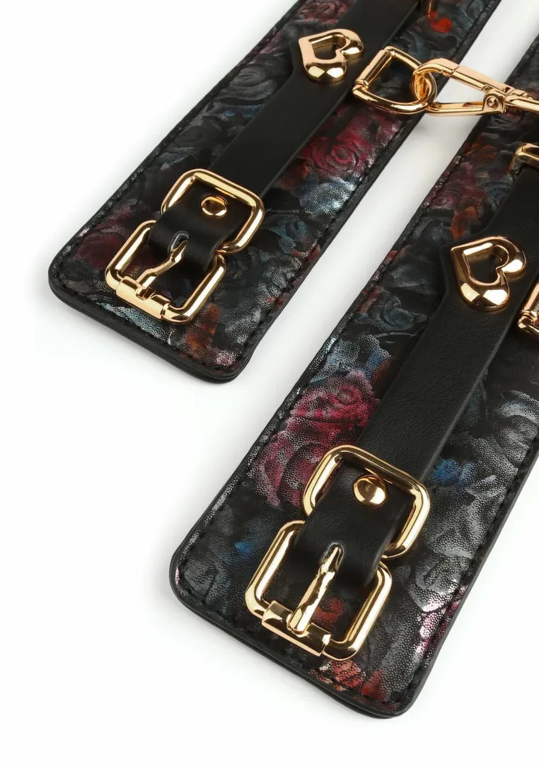 Pouta na zápěstí GEISHA Floral Jacquard, veganská kůže, saténová podšívka - obrázek 5