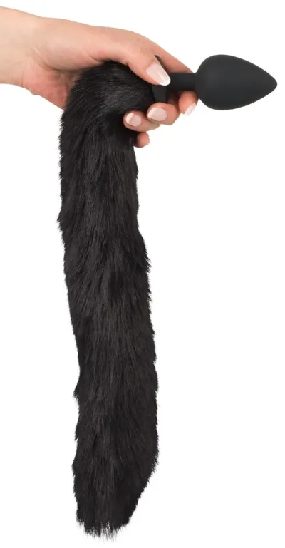 Sada pro pet play Bad Kitty, anální kolík s kočičím ocasem a čelenka s oušky, černá - obrázek 5