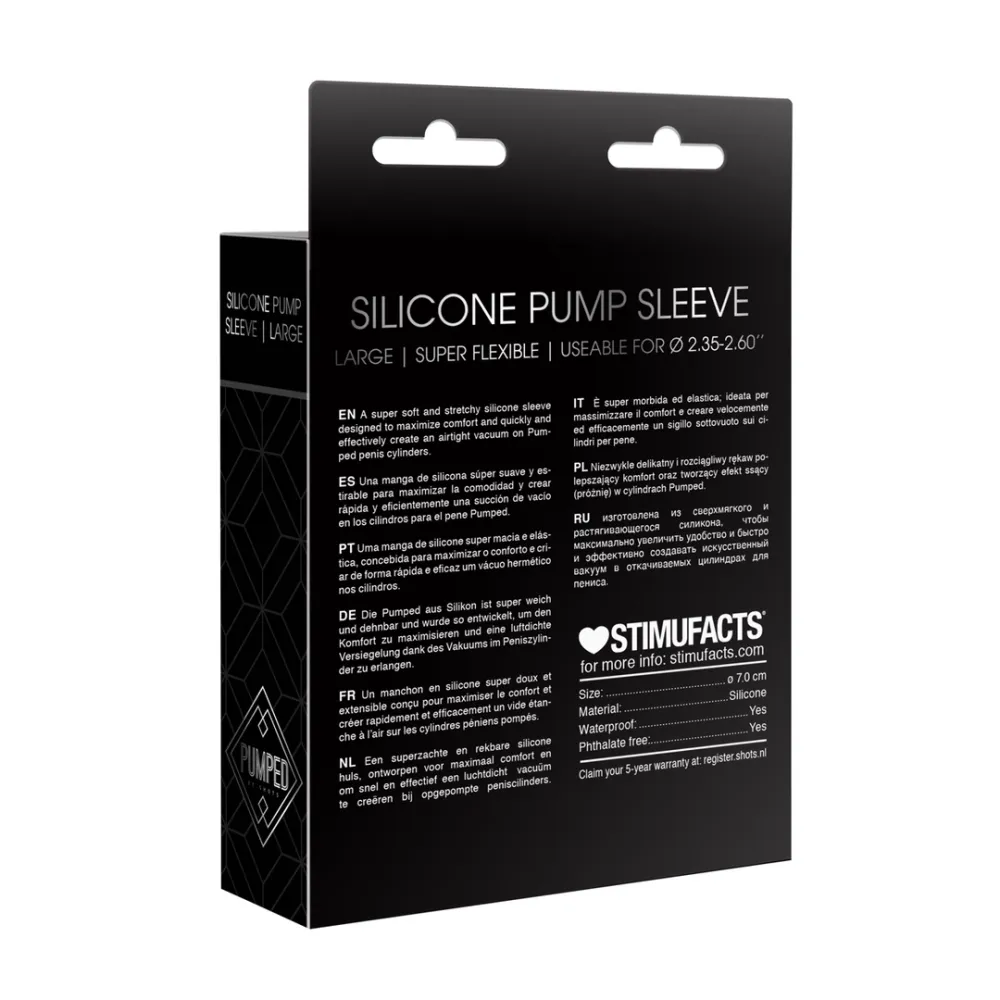 Silikonový návlek na vakuovou pumpu Pumped Comfort Sleeve, velký, průhledný - obrázek 7