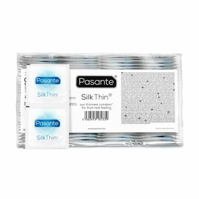 Ultratenké kondomy Pasante Silk Thin, 53 mm, 144 ks