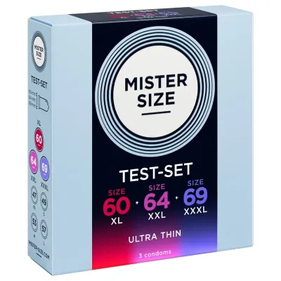 Zkušební sada kondomů Mister Size Pure Feel, 60, 64 a 69 mm, 3 ks - obrázek 3