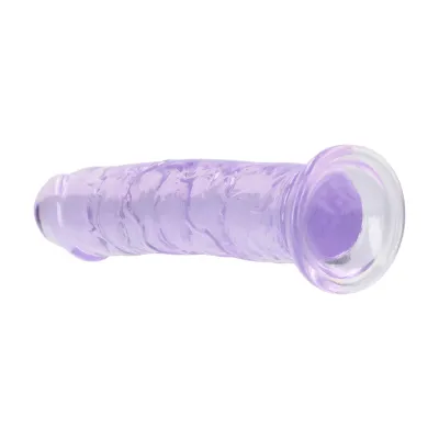 Průhledné fialové dildo RealRock Crystal Clear s přísavkou, 12,7 cm - obrázek 5