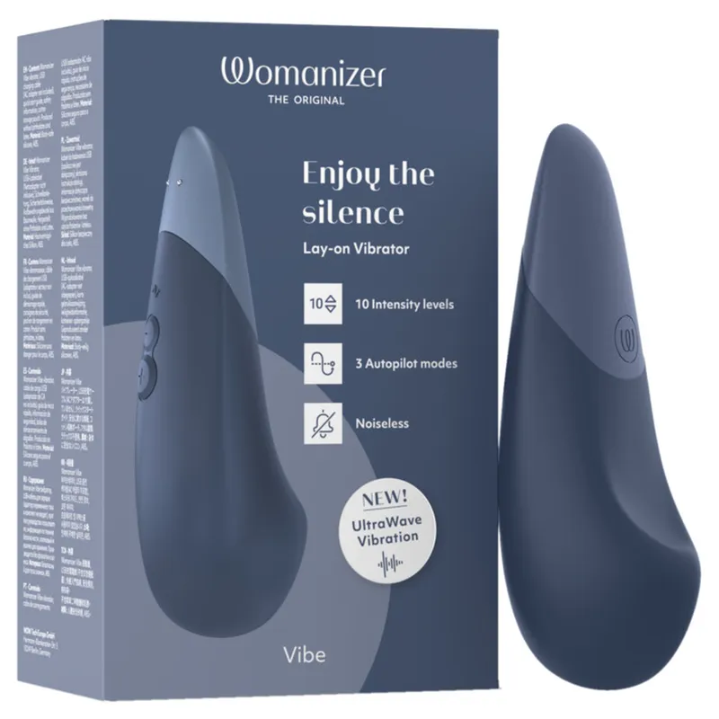 Tichý přikládací vibrátor Womanizer Vibe, tmavě modrý