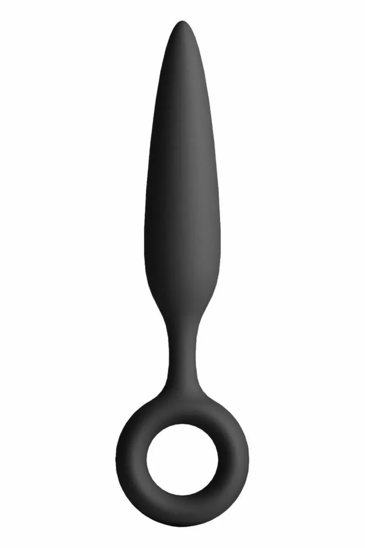 Anální kolík Renegade Slide s kroužkem na prst, štíhlý, silikon, černý, 12,7 cm - obrázek 2