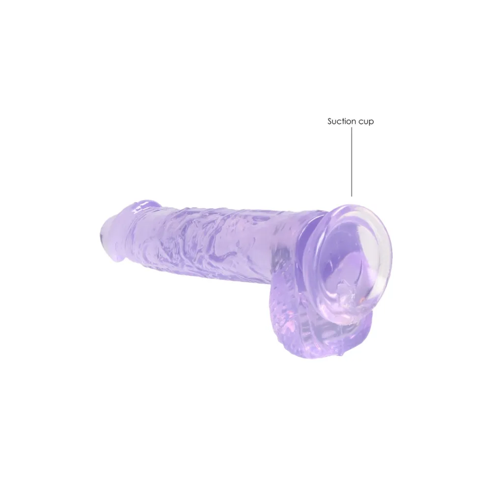Realistické dildo RealRock Crystal Clear se silnou přísavkou, průhledné, 17 cm - obrázek 5
