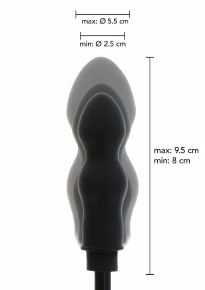 Nafukovací dildo Hidden Desire Extreme Inflatable Dong Starter, silikon, černé - obrázek 2