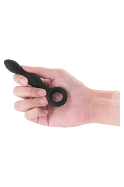 Anální kolík Renegade Slim s kroužkem na prst, silikon, černý, 12,7 cm - obrázek 3