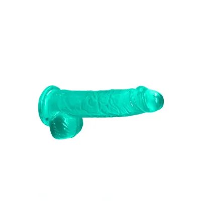 Realistické dildo RealRock Crystal Clear Model 6 s přísavkou, průhledné, 17 cm - obrázek 4