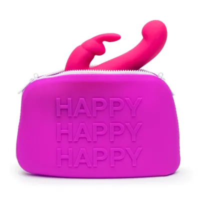 Velké uzamykatelné pouzdro na pomůcky Happy Rabbit, silikonové, fialové, 25,4 x 17,8 cm - obrázek 2