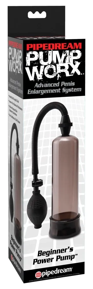 Vakuová pumpa na penis Pump Worx Beginner's Power Pump, černá