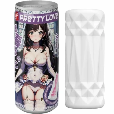 Masturbátor Pretty Love ve tvaru plechovky, model 2, bílý - obrázek 2