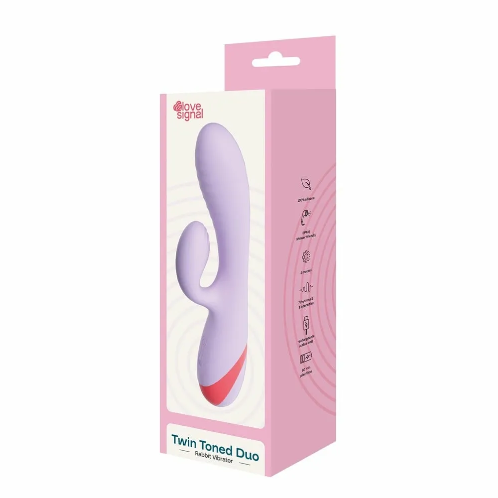 Vibrátor s dvojí stimulací Love Signal Twin Toned Duo, dva motory, 19 cm