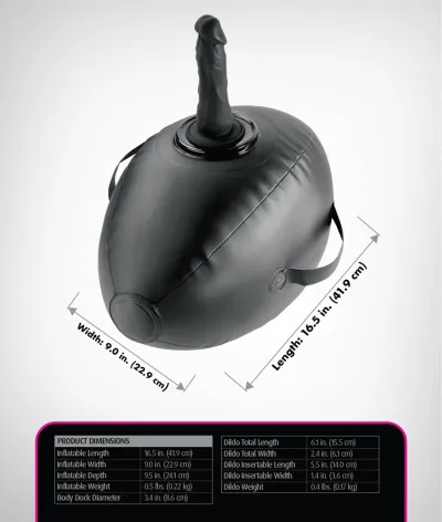 Nafukovací míč s dildem Fetish Fantasy Series Body Dock, 41,9 cm, černý - obrázek 5