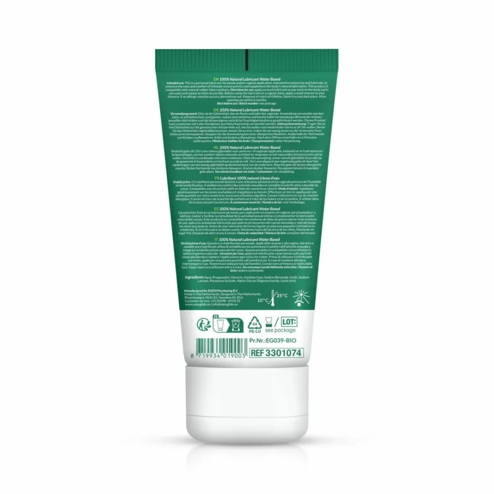 Bio lubrikační gel EasyGlide Bio & Natural na vodní bázi, bez parfemace, 100 ml - obrázek 4