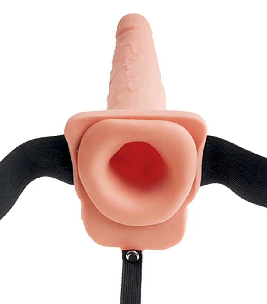 Dutý stříkací strap-on s varlaty Fetish Fantasy Series, 19 cm, tělový - obrázek 4