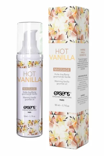 Hřejivý masážní olej EXSENS Hot Vanilla, vanilka, 50 ml - obrázek 2