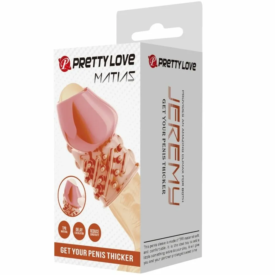 Návlek na penis Pretty Love Matias, tělově růžový - obrázek 8