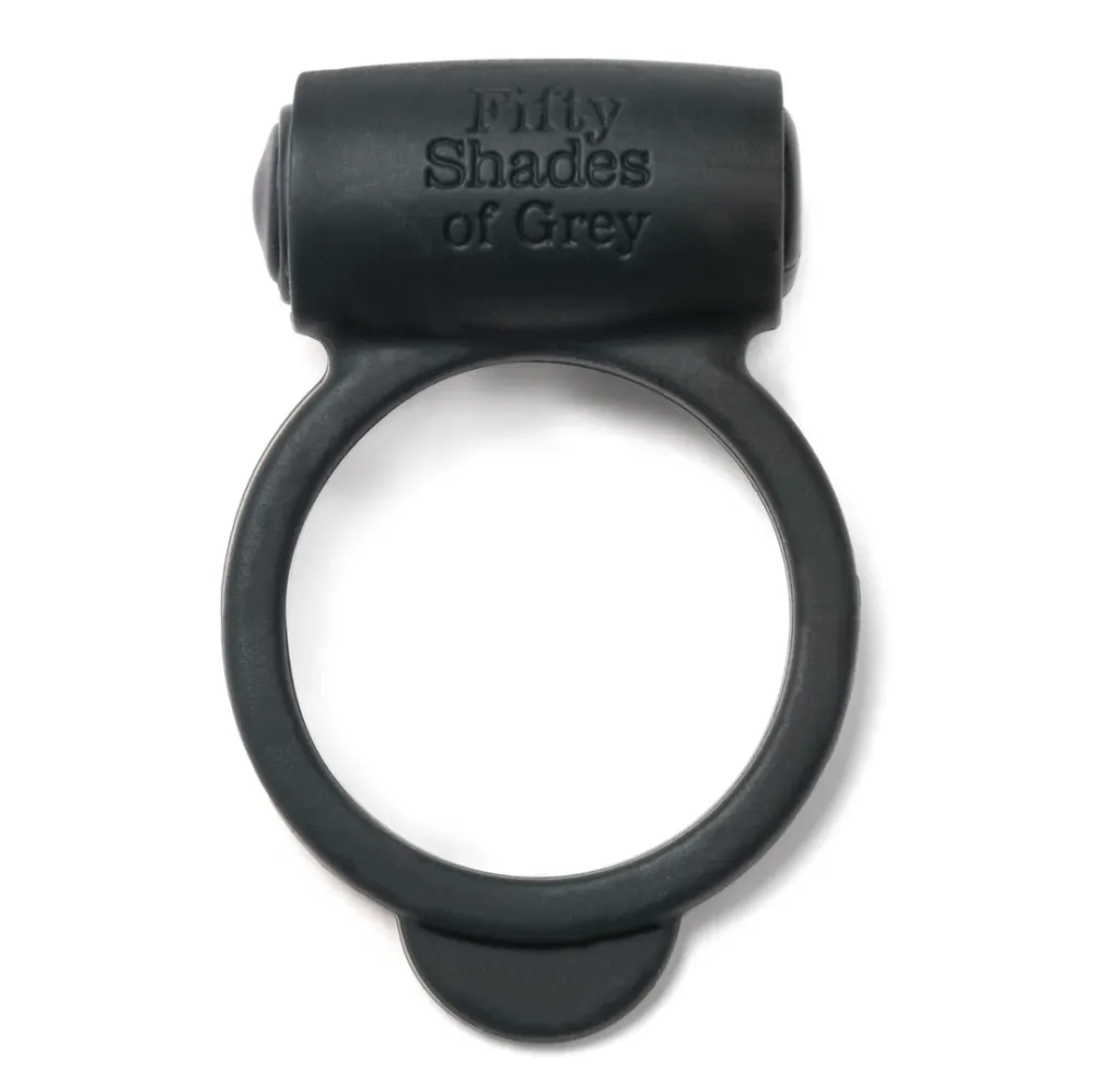 Vibrační erekční kroužek Fifty Shades of Grey Yours and Mine, silikonový, černý