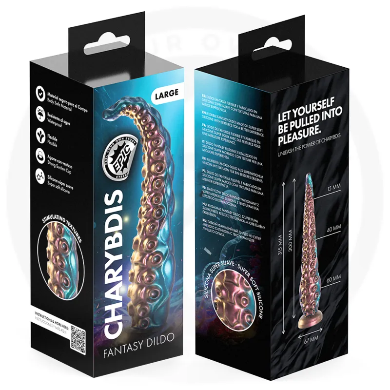 Silikonové dildo chapadlo EPIC Charybdis, velké, 31,5 cm, modré - obrázek 10