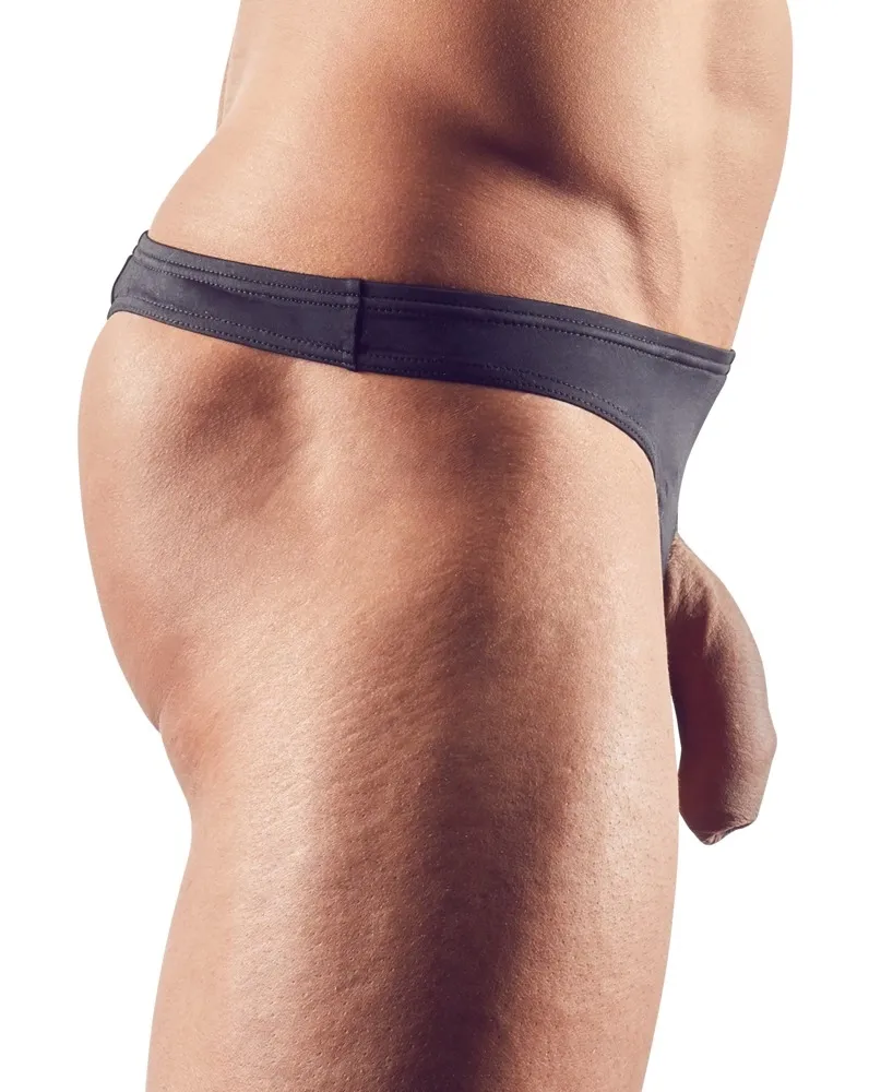 Pánská tanga Mister B s anatomickými kroužky, černá, S - obrázek 3