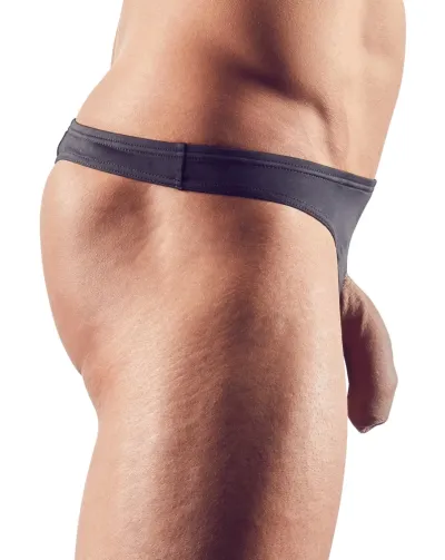 Pánská tanga Mister B s anatomickými kroužky, černá, S - obrázek 3
