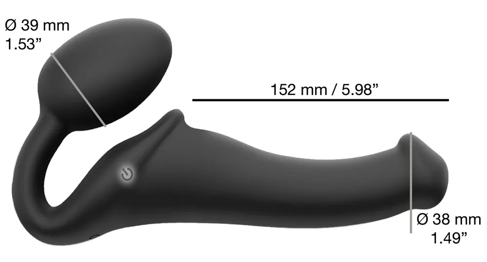 Vibrační strap-on Strap-On-Me Vibrating Bendable, 3 motory, černý, 15,2 cm - obrázek 7