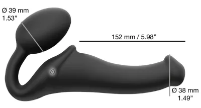 Vibrační strap-on Strap-On-Me Vibrating Bendable, 3 motory, černý, 15,2 cm - obrázek 7