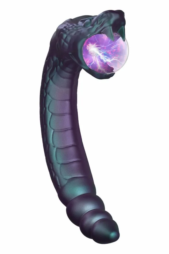 Vibrátor Temptasia Rattle Snake se svítící plazmovou koulí, ohebný, 35 cm - obrázek 2