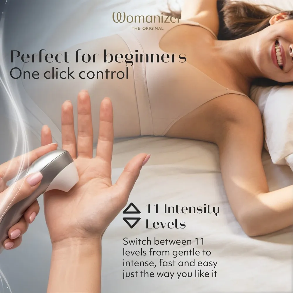 Tlakový stimulátor klitorisu Womanizer Pro Vibrant, stříbrně šedý - obrázek 8