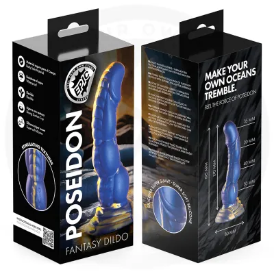 Silikonové dildo EPIC Poseidon Sea Embrace, 22 cm, modré - obrázek 10