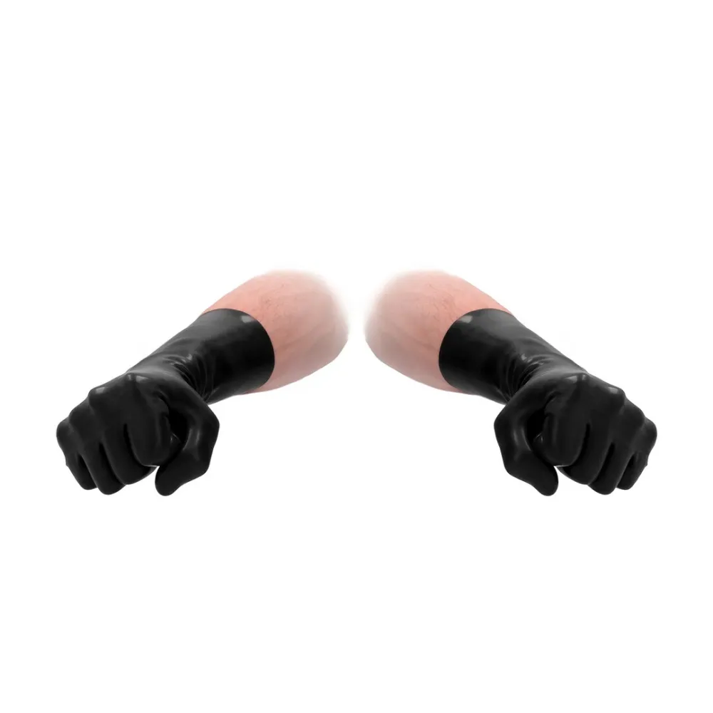 Krátké latexové rukavice Fist It, unisex, černé, S/M