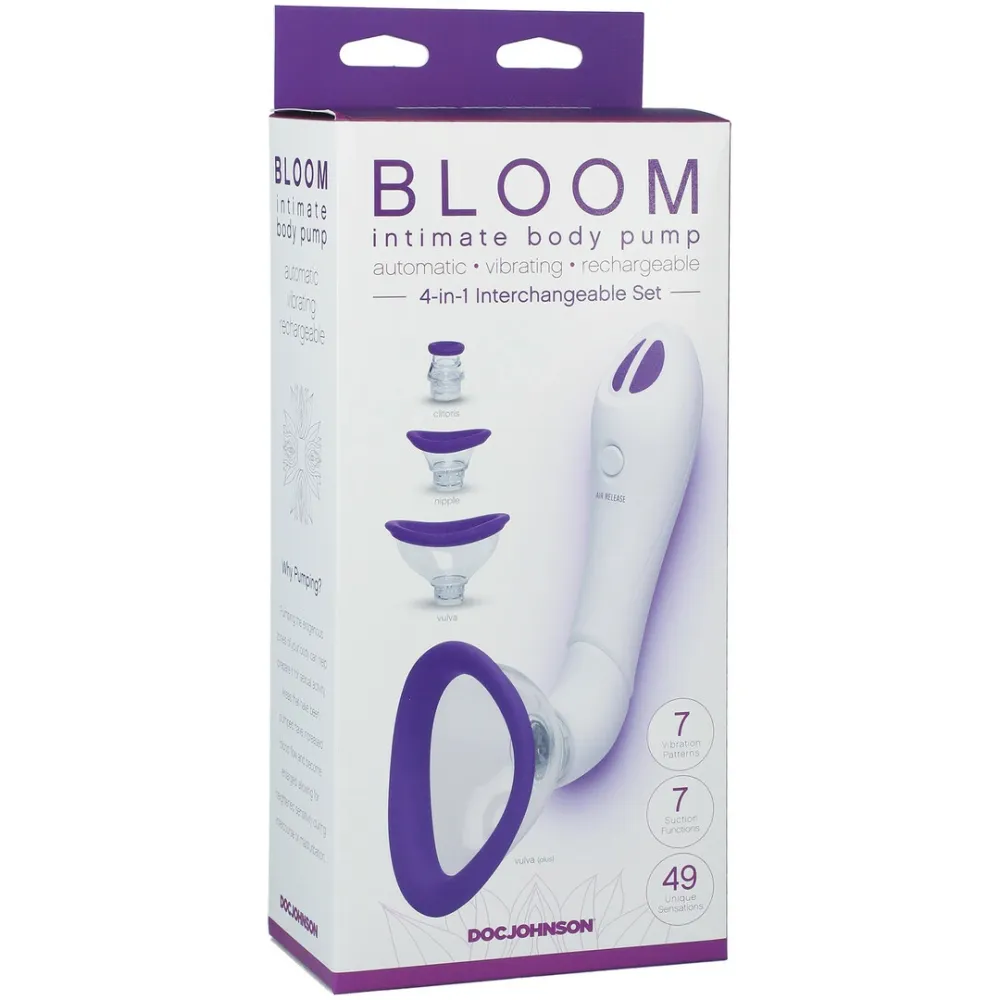 Vakuová pumpa pro ženy CalExotics Intimate Body Pump s vibracemi, 4 nástavce - obrázek 2