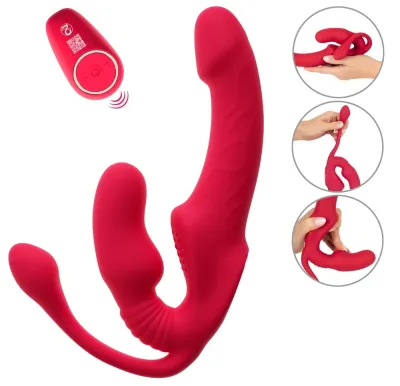 Vibrační strap-on bez postroje You2Toys Strapless Triple RC s dálkovým ovládáním - obrázek 2