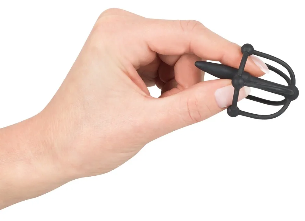 Silikonový dilatátor You2Toys s ohebnou klecí na žalud, černý, 5,7 cm - obrázek 5