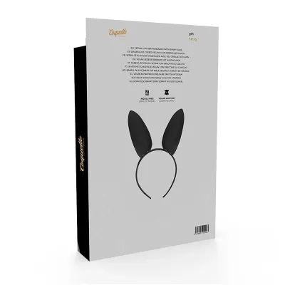 Čelenka s králičími oušky Coquette Chic Desire, černá, veganská kůže - obrázek 6