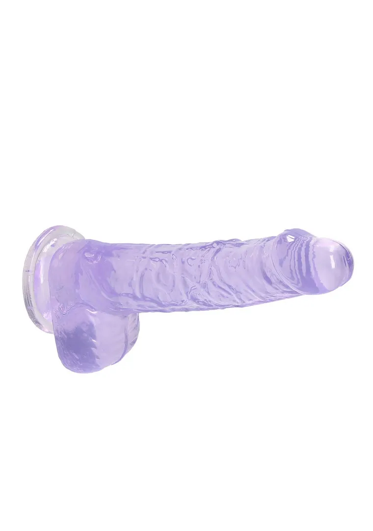 Realistické dildo RealRock Crystal Clear se silnou přísavkou, průhledné, 17 cm - obrázek 9