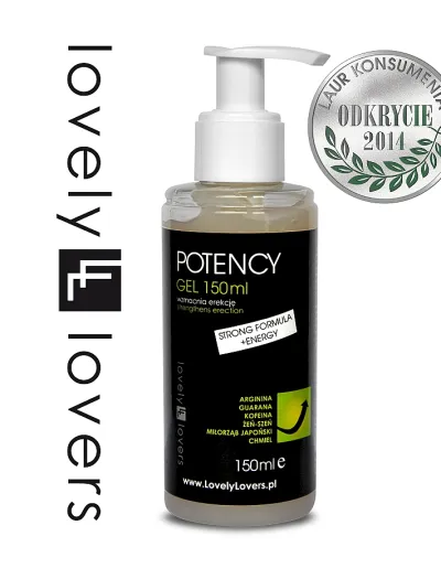 Gel na podporu potence Lovely Lovers Potency, s guaranou a ženšenem, 150 ml