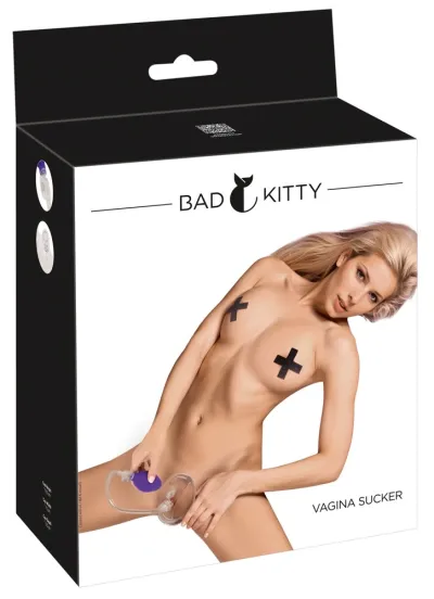 Vakuová pumpa pro ženy Bad Kitty s ručním balonkem, průhledná, 12,5 × 7,5 cm