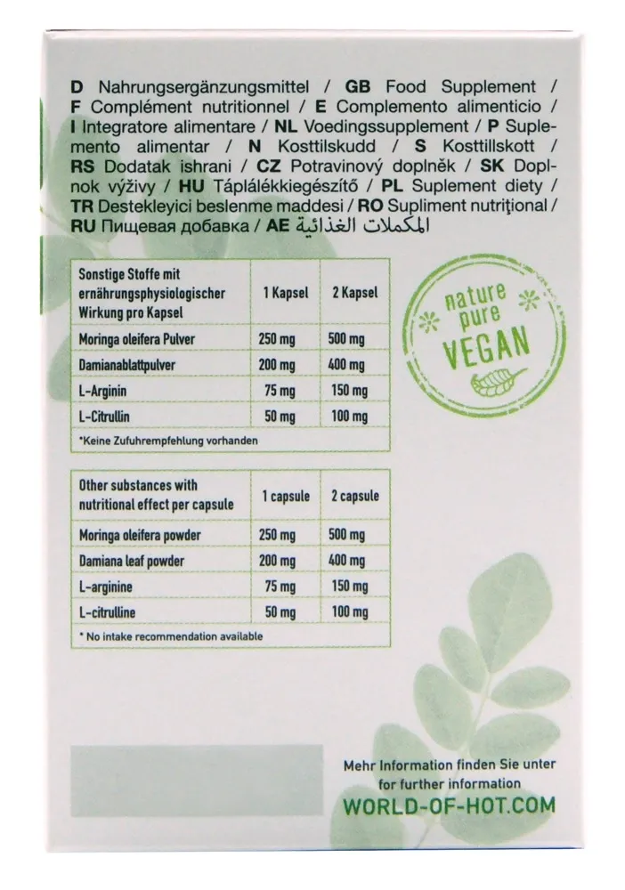 Kapsle na libido pro ženy HOT BIO Moringa Women Caps, 60 ks - obrázek 5