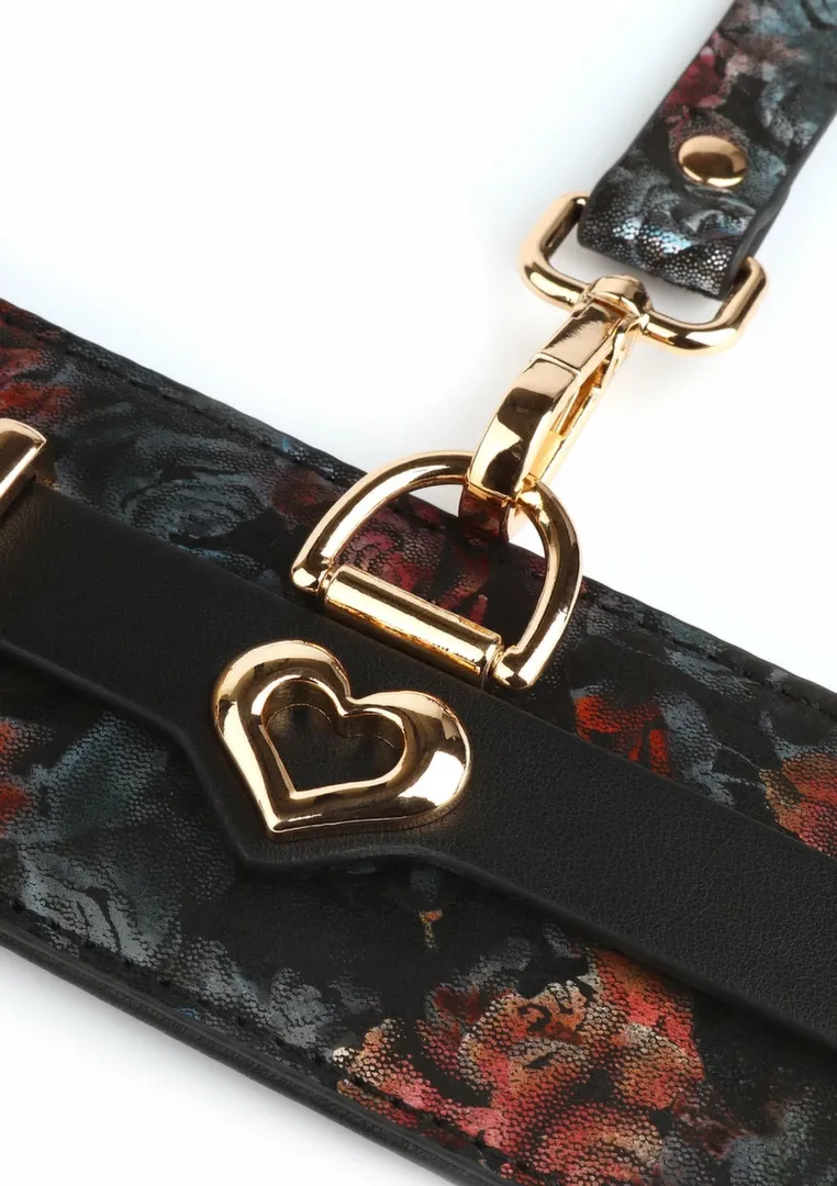 Pouta na kotníky GEISHA Floral Jacquard, veganská kůže, saténová podšívka, černá - obrázek 4