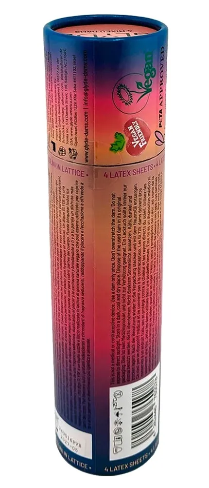 Ochranné latexové roušky GLYDE Dams Mix s příchutí, veganské, 4 ks - obrázek 2