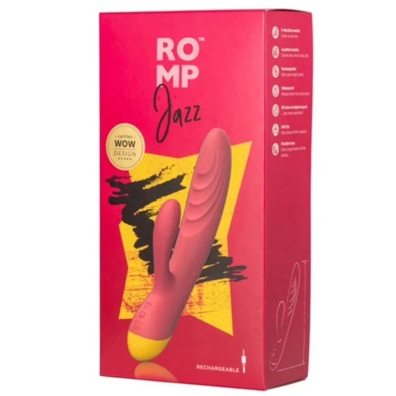 Nabíjecí rabbit vibrátor ROMP Jazz, červený - obrázek 5
