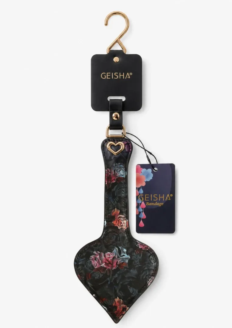 Kožená plácačka GEISHA Floral Jacquard se saténem s květinovým vzorem, černá - obrázek 10