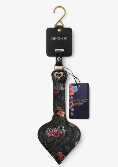 Kožená plácačka GEISHA Floral Jacquard se saténem s květinovým vzorem, černá - obrázek 10