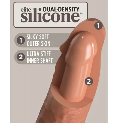 Realistický vibrátor King Cock Elite s přísavkou, nabíjecí, 20,3 cm, karamelový - obrázek 5