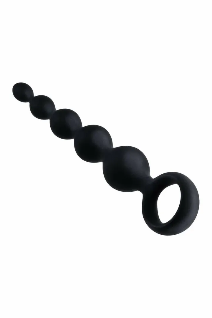 Vroubkované anální kuličky NMC, silikon, černé, 13,9 cm - obrázek 4