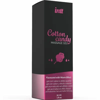 Hřejivý masážní gel INTT s příchutí cukrové vaty, 30 ml - obrázek 3
