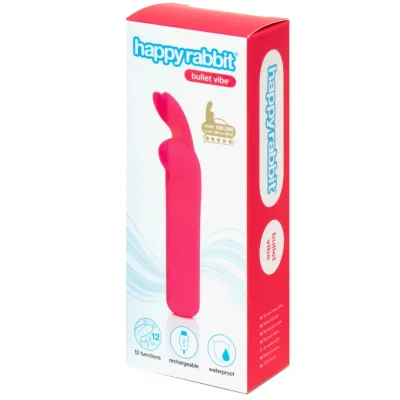 Nabíjecí minivibrátor Happy Rabbit s ouškami, 12 režimů, růžový - obrázek 2