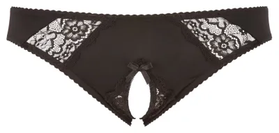 Kalhotky s otevřeným rozkrokem a krajkou Cottelli Collection, černé, 3XL - obrázek 4