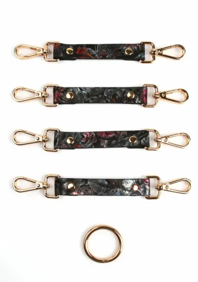 Hogtie GEISHA Floral Jacquard ke spojení pout, veganská kůže, černý - obrázek 6